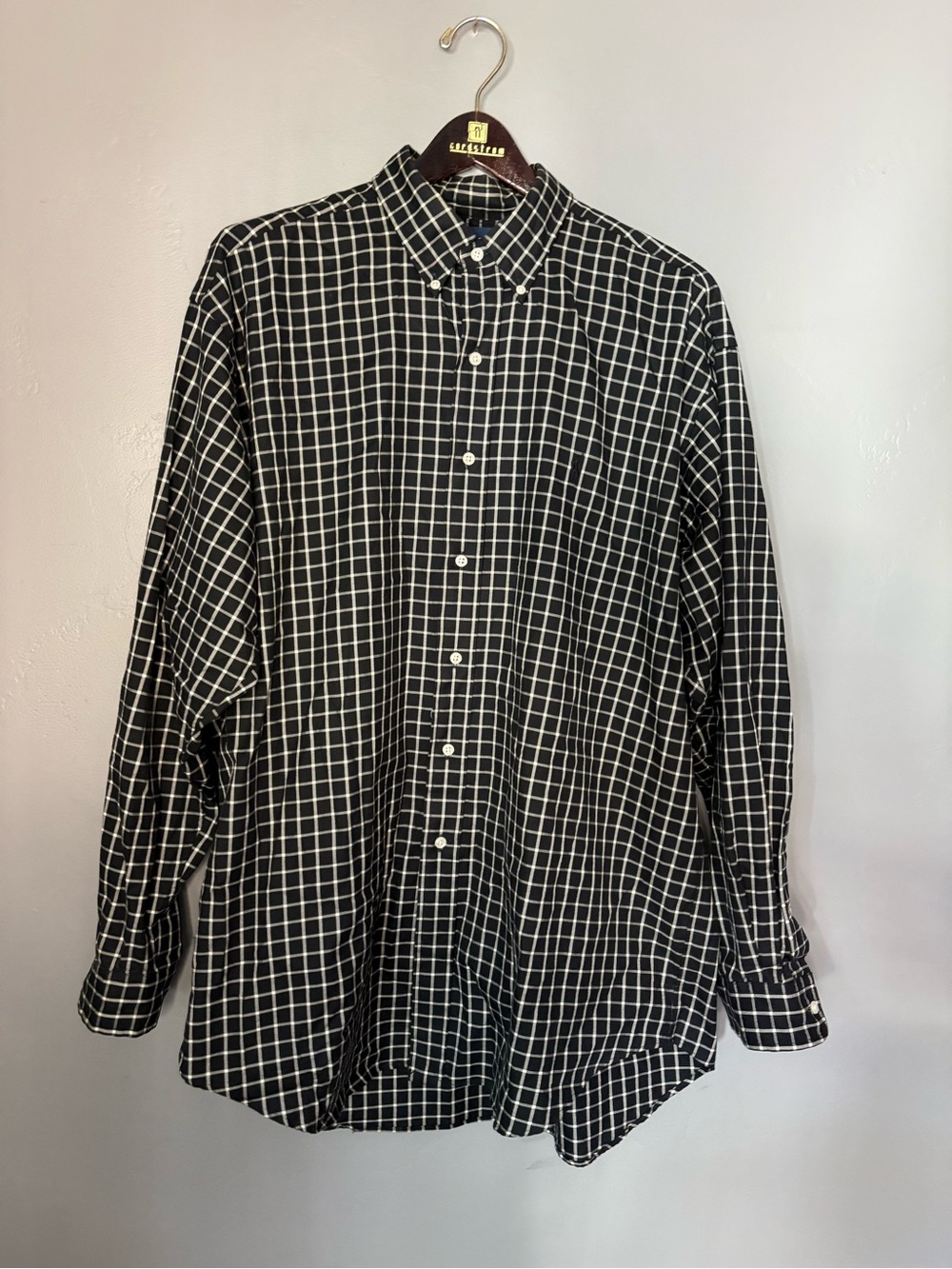 Ralph Lauren Blake Black and White Long Sleeved Button Up ~ Size L